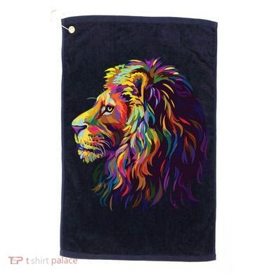 Colorful Lion Head Design Pop Art Style Golf Towel