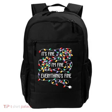 Christmas Light It's Fine I'm Fine Everything Is Fine Backpack