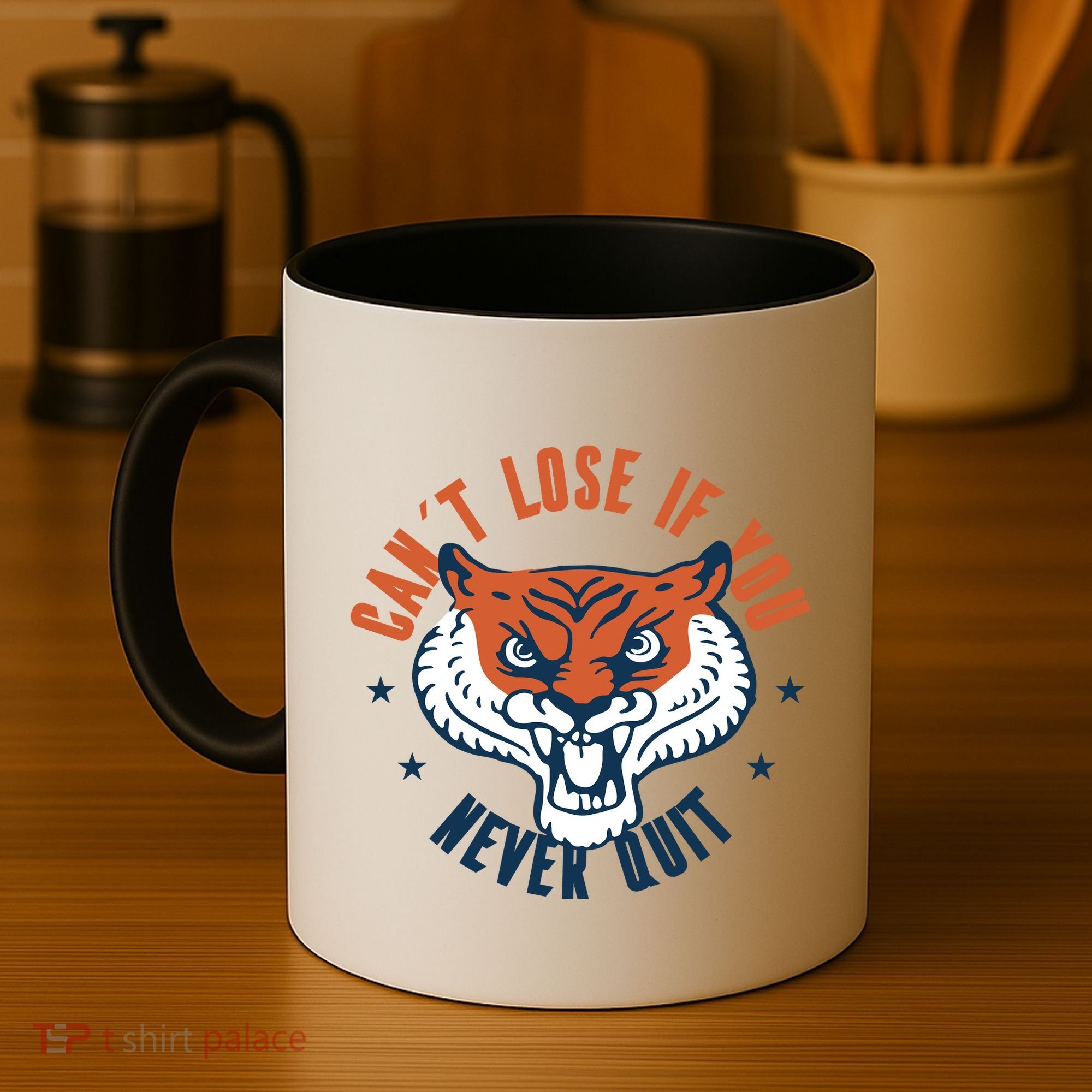 Can't Lose If You Never Quit Tiger Hustle Motivation Coffee Mug