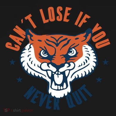 Can't Lose If You Never Quit Tiger Hustle Motivation Tie-Dye Long Sleeve Shirt