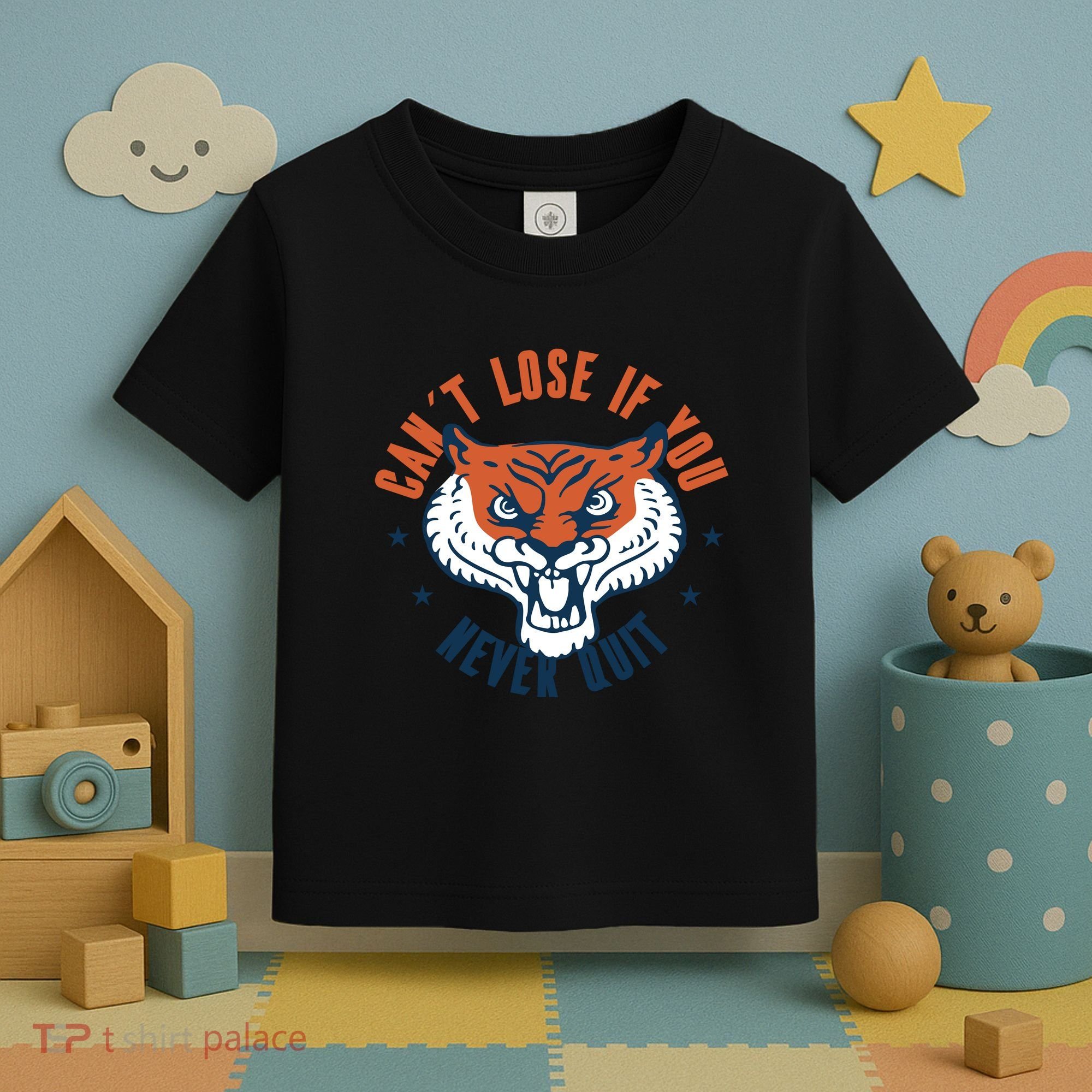 Can't Lose If You Never Quit Tiger Hustle Motivation Toddler T-Shirt