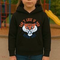 Can't Lose If You Never Quit Tiger Hustle Motivation Kids Hoodie thumb 3