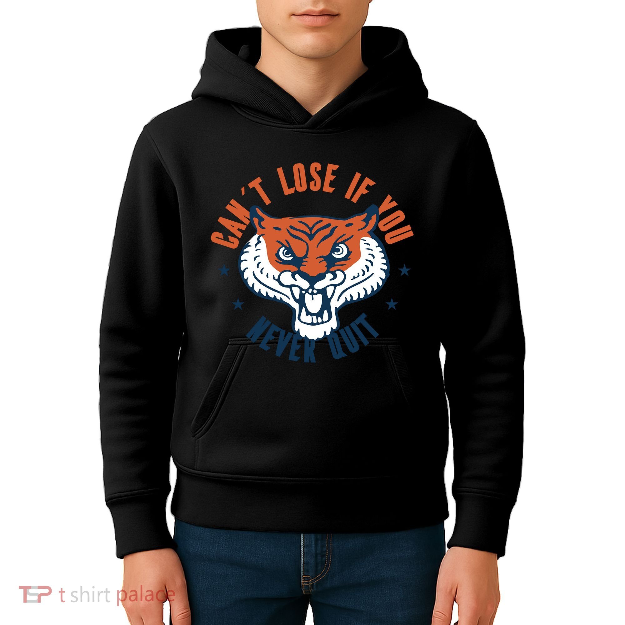 Can't Lose If You Never Quit Tiger Hustle Motivation Kids Hoodie