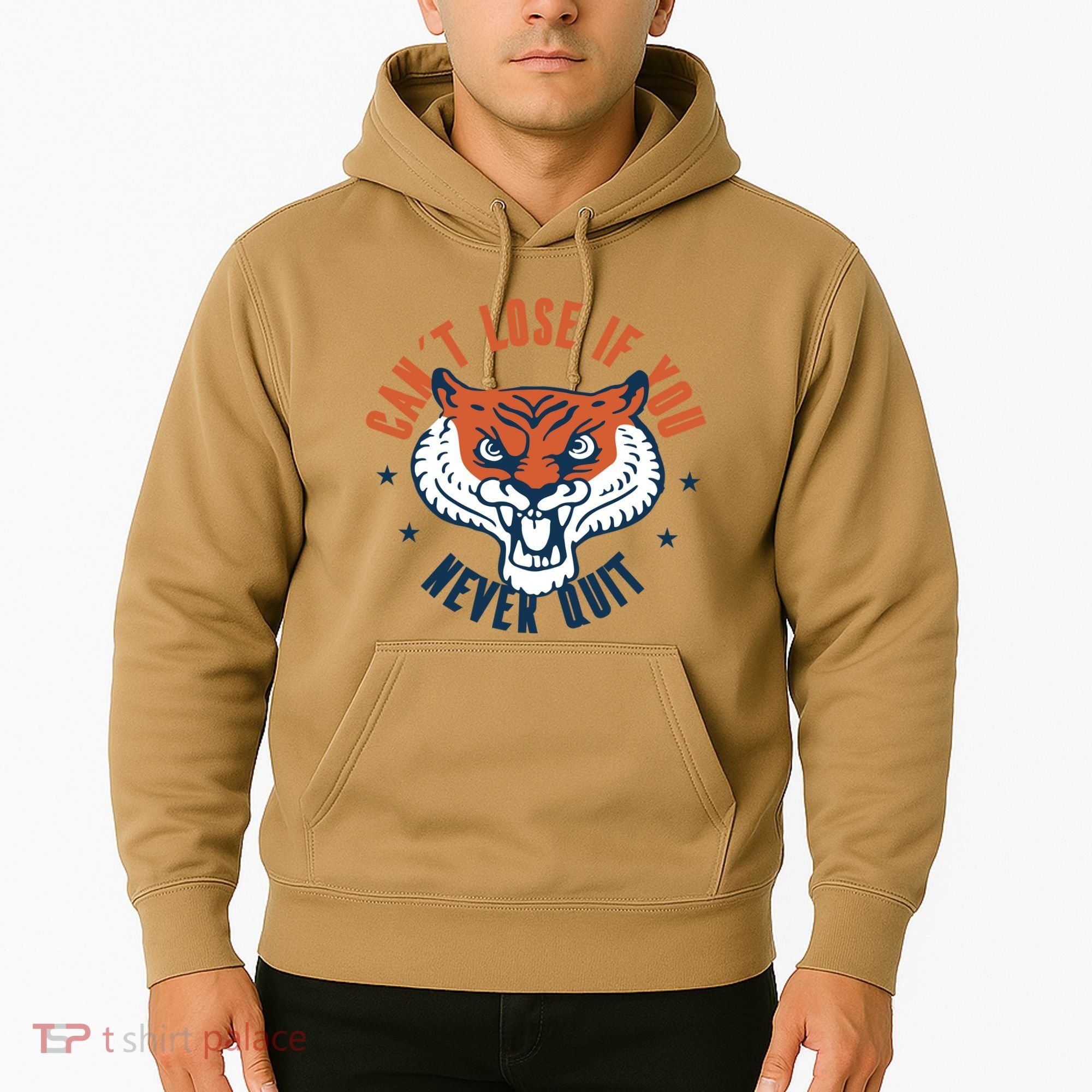 Can't Lose If You Never Quit Tiger Hustle Motivation Hoodie