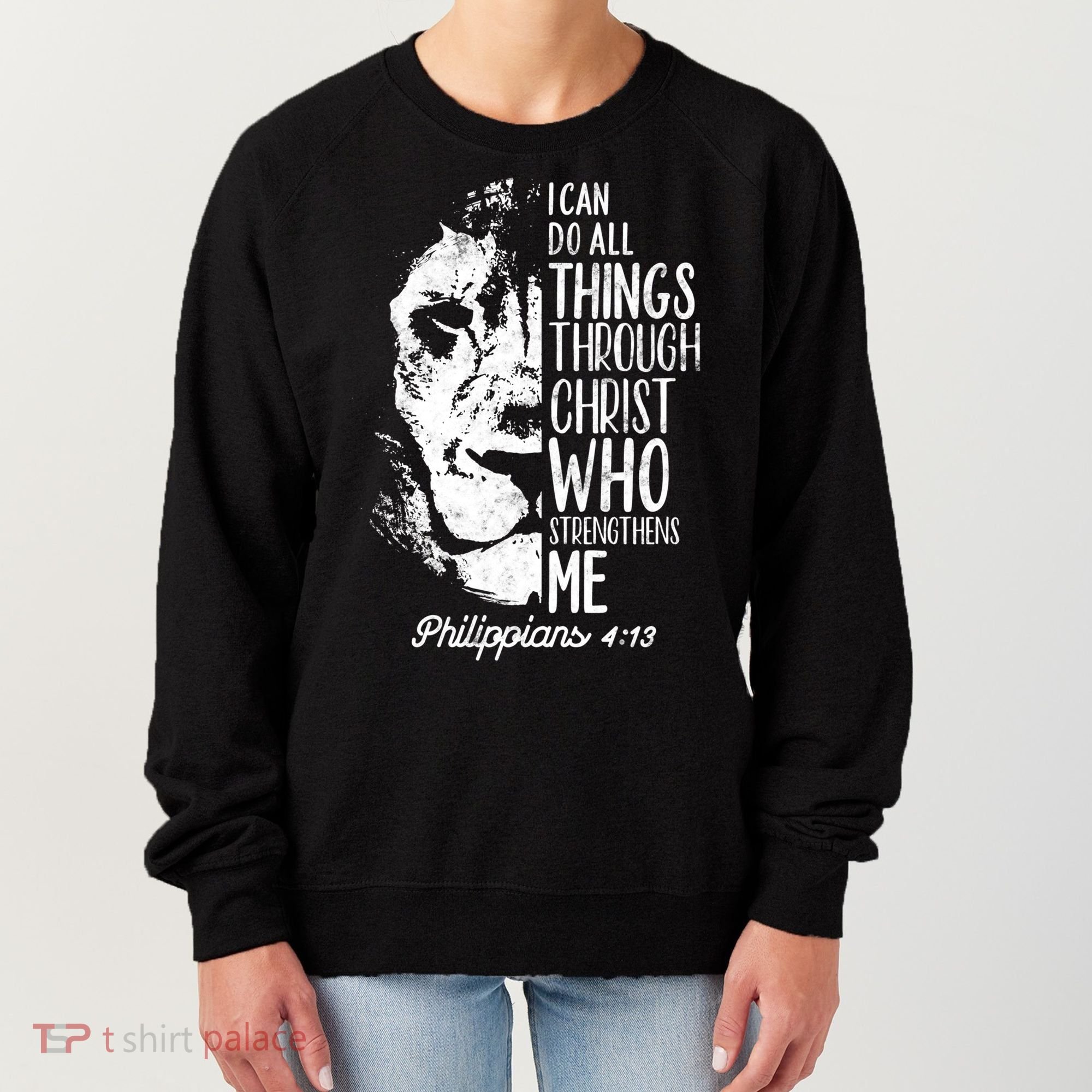 Christian Lion I Can Do All Things Philippians 4 13 Gift Women's Sweatshirt