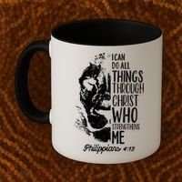 Christian Lion I Can Do All Things Philippians 4 13 Gift Coffee Mug thumb 2