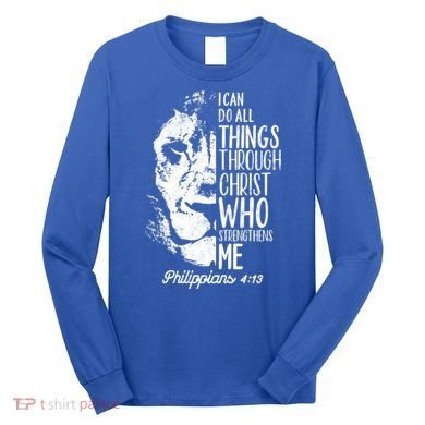 Christian Lion I Can Do All Things Philippians 4 13 Gift Long Sleeve Shirt
