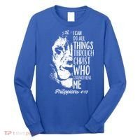 Christian Lion I Can Do All Things Philippians 4 13 Gift Long Sleeve Shirt thumb 0