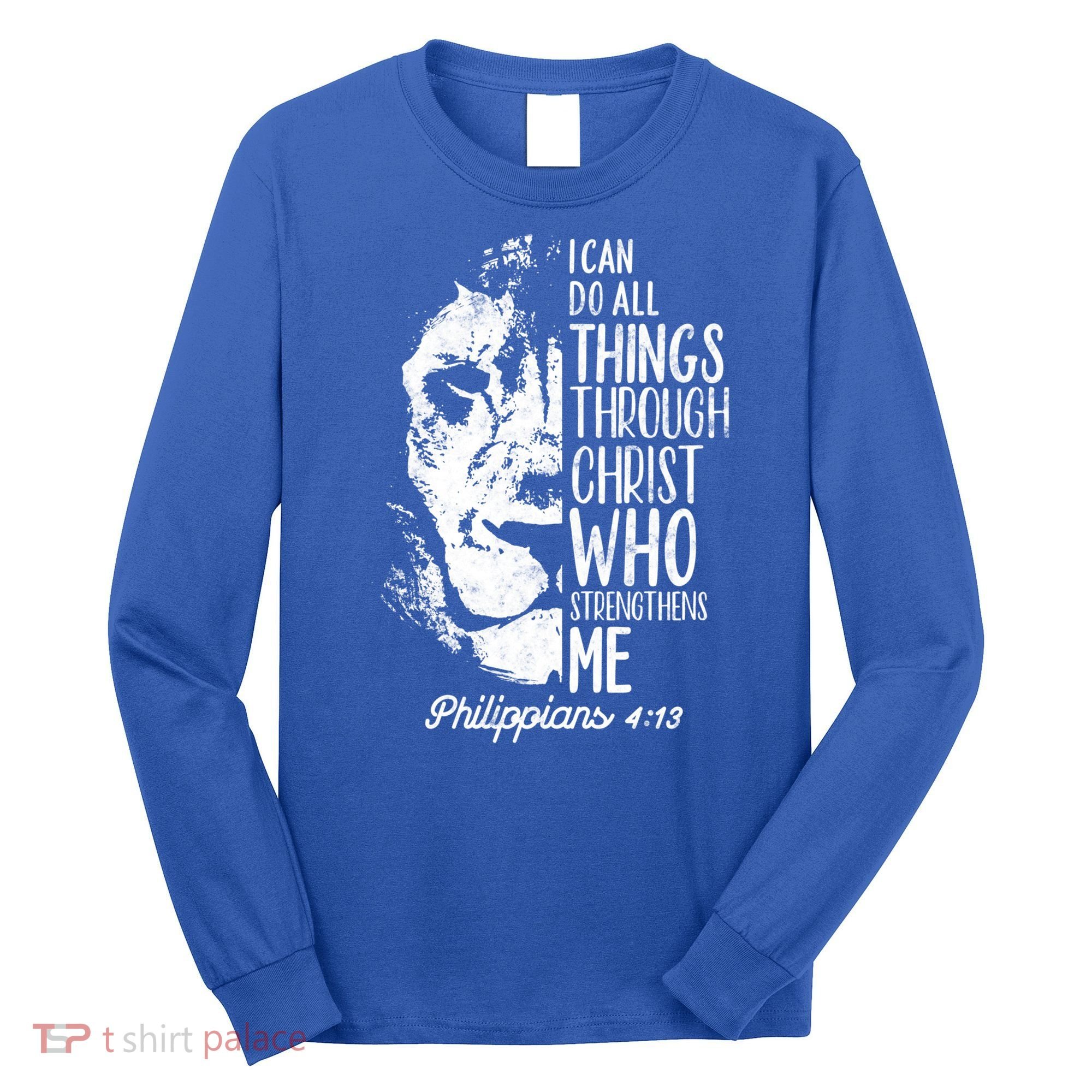 Christian Lion I Can Do All Things Philippians 4 13 Gift Long Sleeve Shirt
