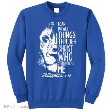 Christian Lion I Can Do All Things Philippians 4 13 Gift Sweatshirt