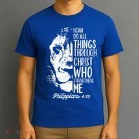 Christian Lion I Can Do All Things Philippians 4 13 Gift T-Shirt thumb 3