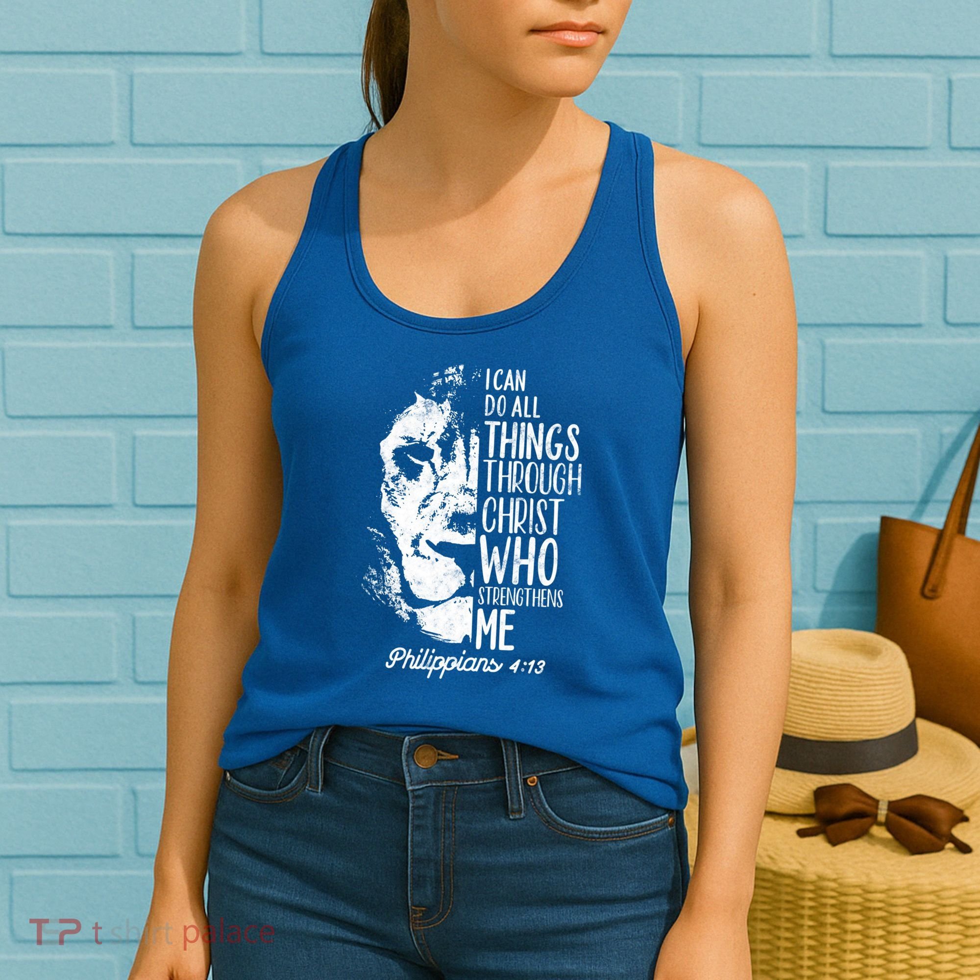 Christian Lion I Can Do All Things Philippians 4 13 Gift Women's Tank Top