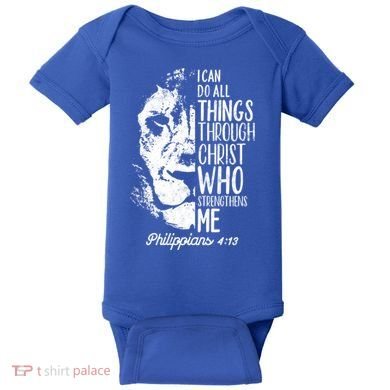 Christian Lion I Can Do All Things Philippians 4 13 Gift Baby Bodysuit
