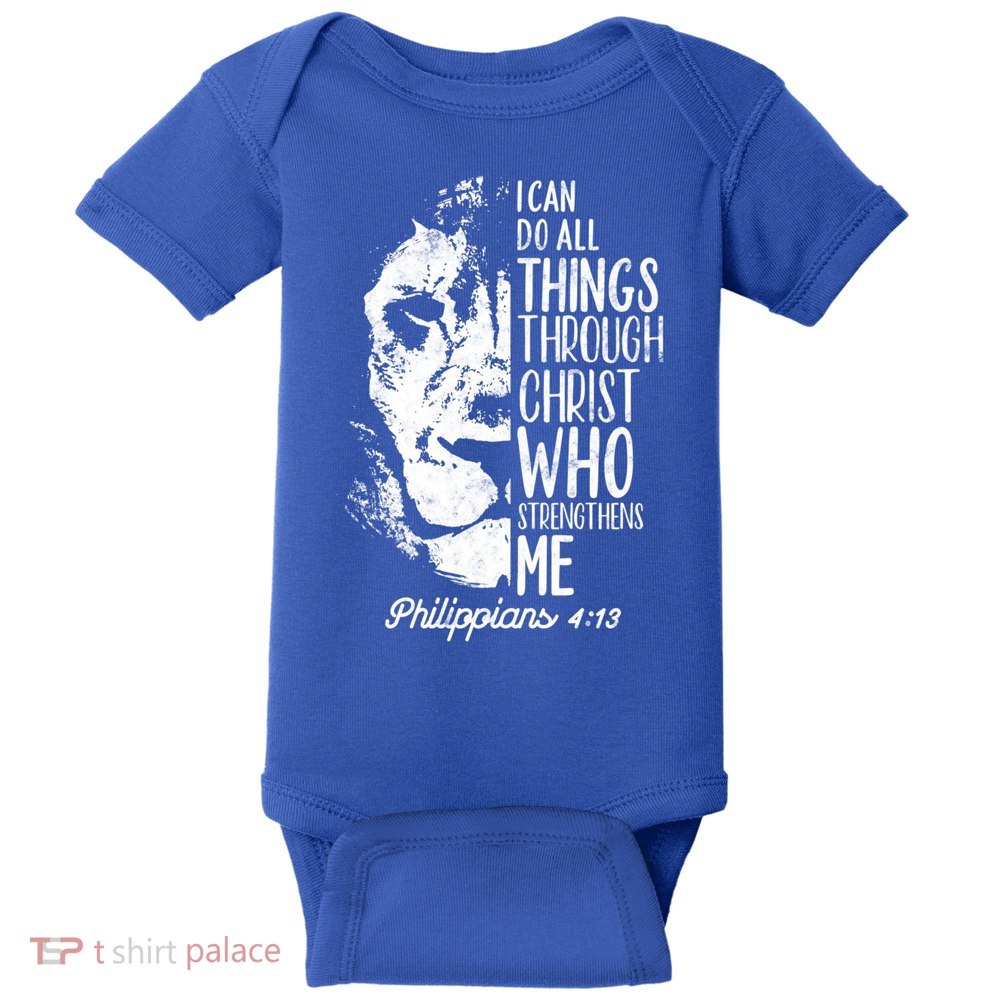 Christian Lion I Can Do All Things Philippians 4 13 Gift Baby Bodysuit