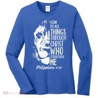 Christian Lion I Can Do All Things Philippians 4 13 Gift Women's Long Sleeve Shirt thumb 0