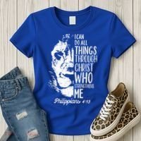 Christian Lion I Can Do All Things Philippians 4 13 Gift Women's T-Shirt thumb 3