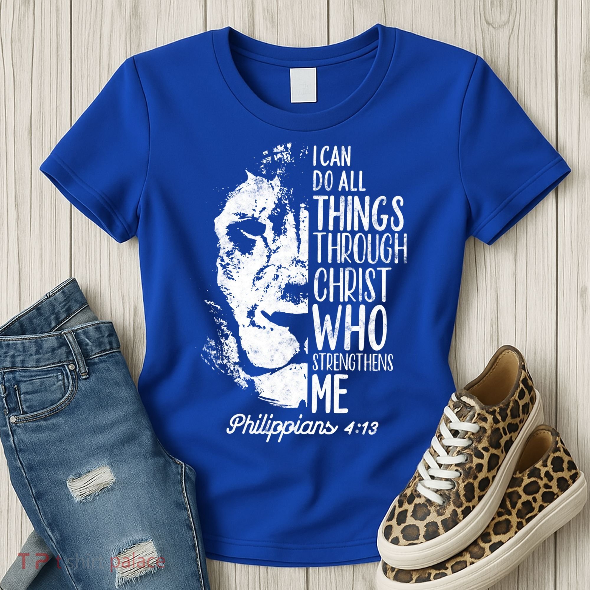 Christian Lion I Can Do All Things Philippians 4 13 Gift Women's T-Shirt