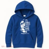 Christian Lion I Can Do All Things Philippians 4 13 Gift Kids Hoodie thumb 0