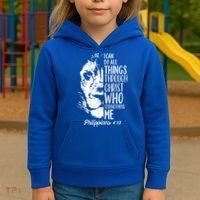 Christian Lion I Can Do All Things Philippians 4 13 Gift Kids Hoodie thumb 3