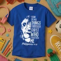 Christian Lion I Can Do All Things Philippians 4 13 Gift Kids T-Shirt thumb 3