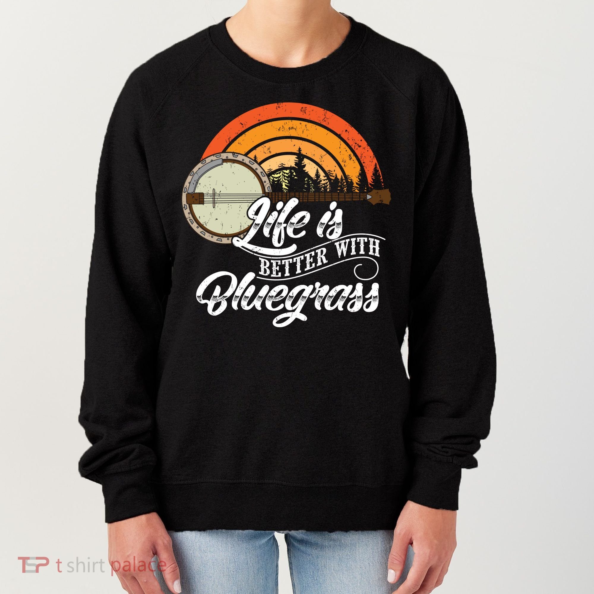 Cute Life Is Better With Bluegrass Funny Music Lover Gift Women's Sweatshirt