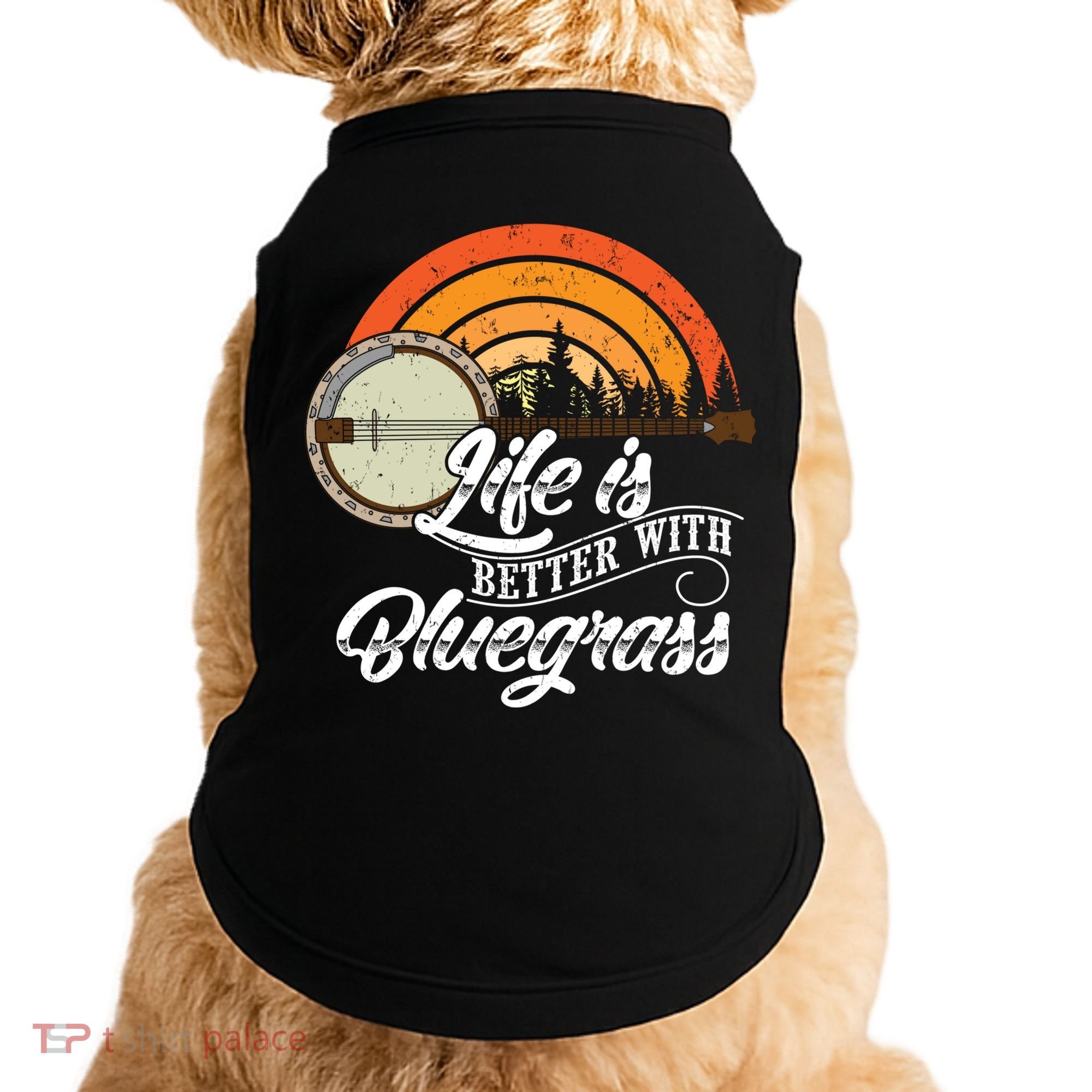 Cute Life Is Better With Bluegrass Funny Music Lover Gift Doggie Tank