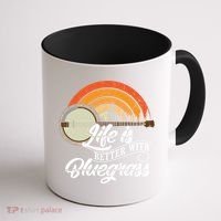 Cute Life Is Better With Bluegrass Funny Music Lover Gift Coffee Mug thumb 1
