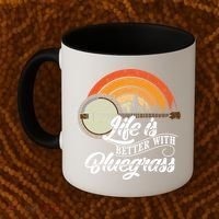Cute Life Is Better With Bluegrass Funny Music Lover Gift Coffee Mug thumb 2