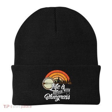 Cute Life Is Better With Bluegrass Funny Music Lover Gift Beanie