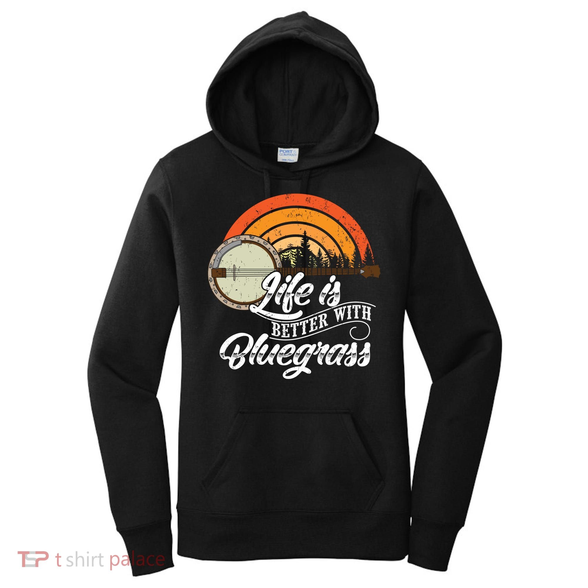 Cute Life Is Better With Bluegrass Funny Music Lover Gift Women's Hoodie
