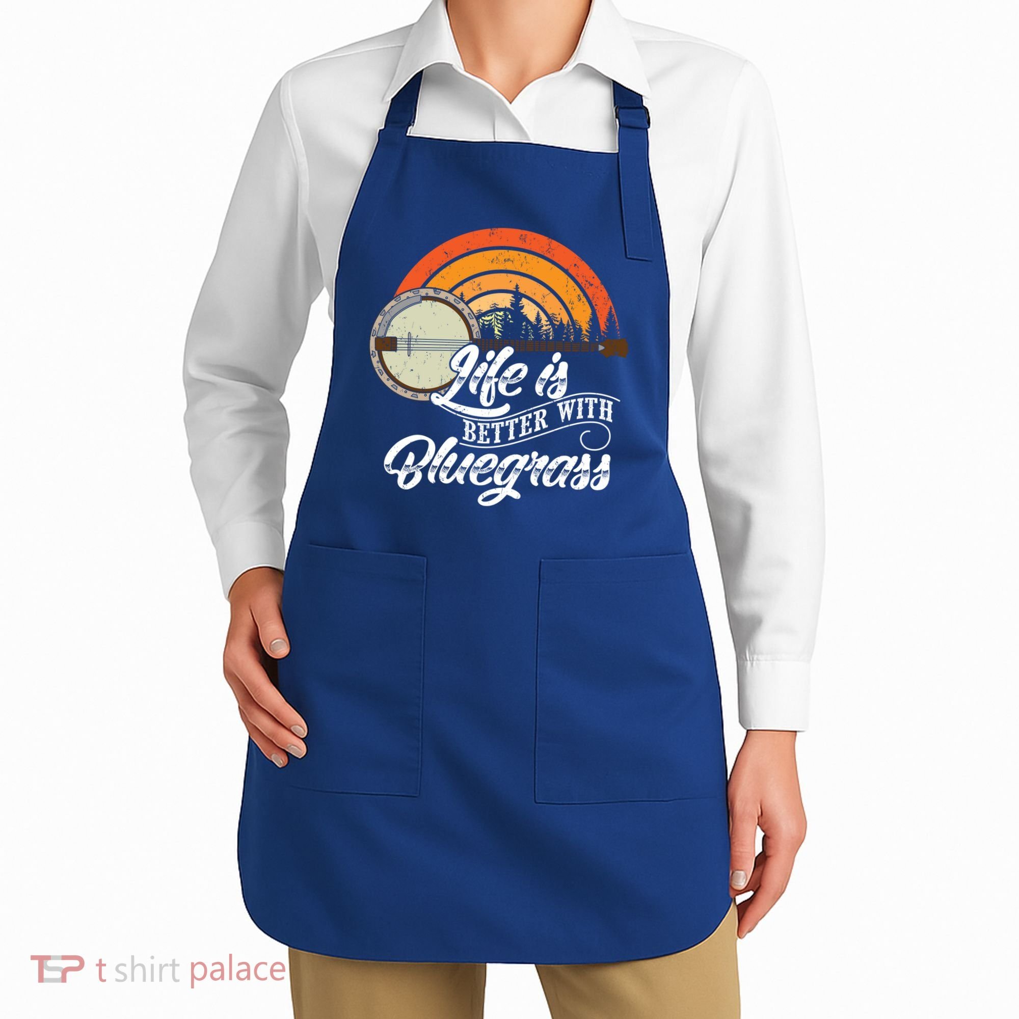 Cute Life Is Better With Bluegrass Funny Music Lover Gift Apron