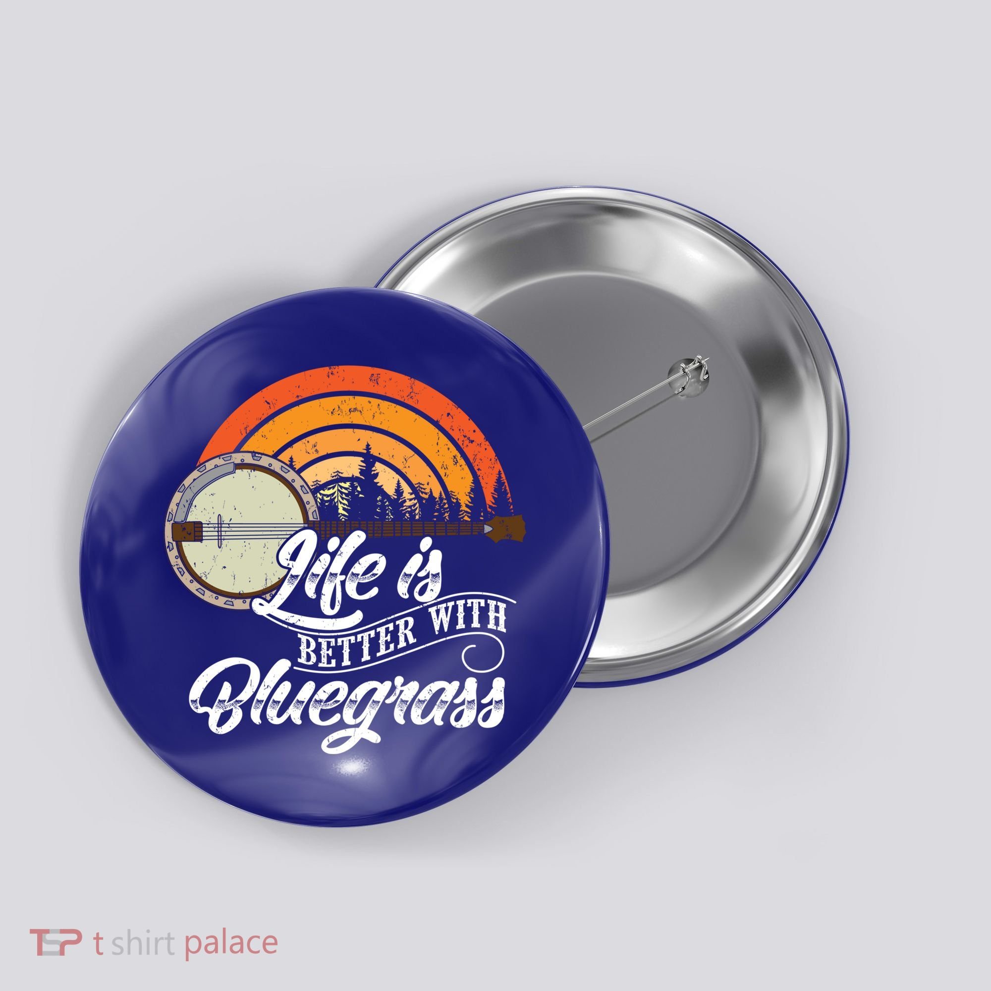Cute Life Is Better With Bluegrass Funny Music Lover Gift Button
