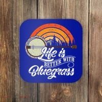 Cute Life Is Better With Bluegrass Funny Music Lover Gift Coaster thumb 0