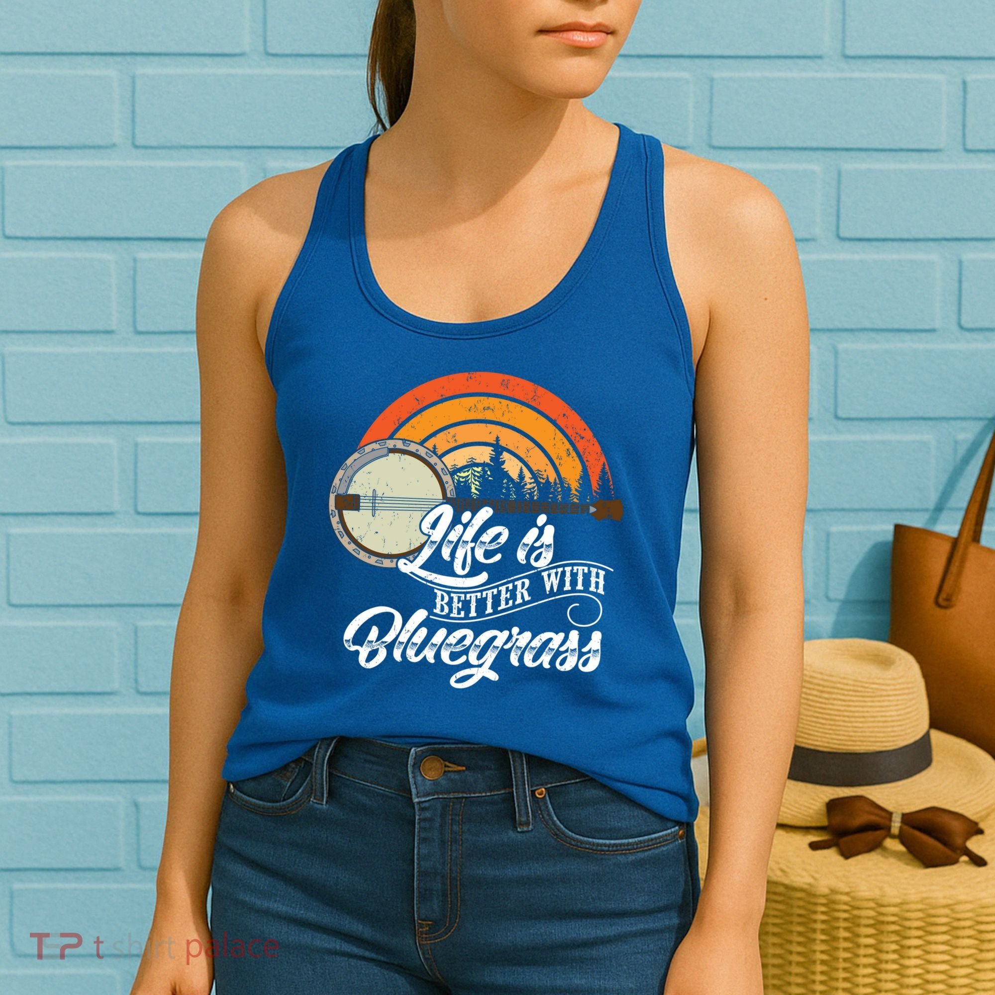 Cute Life Is Better With Bluegrass Funny Music Lover Gift Women's Tank Top