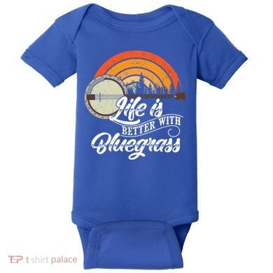 Cute Life Is Better With Bluegrass Funny Music Lover Gift Baby Bodysuit