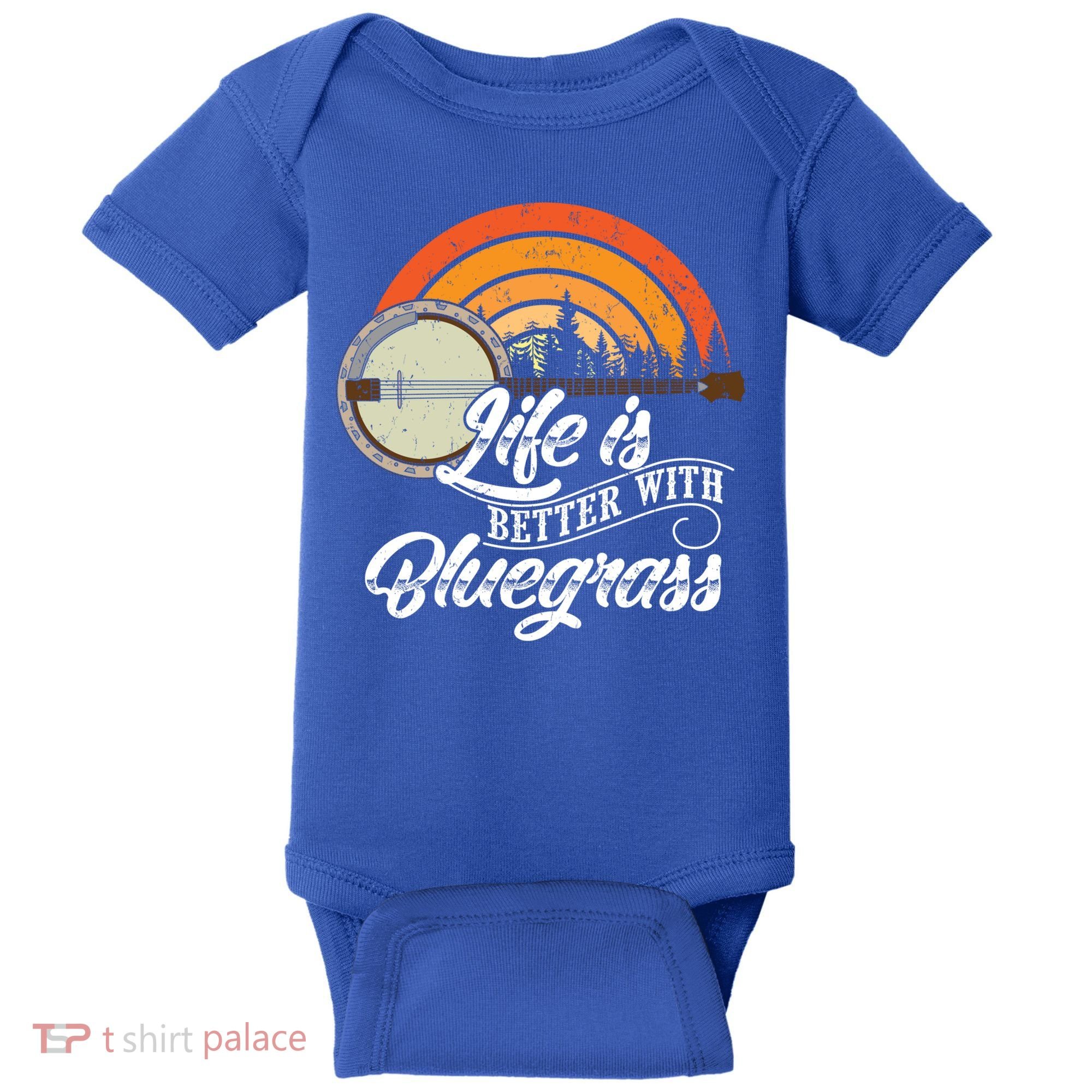 Cute Life Is Better With Bluegrass Funny Music Lover Gift Baby Bodysuit