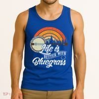 Cute Life Is Better With Bluegrass Funny Music Lover Gift Tank Top thumb 3