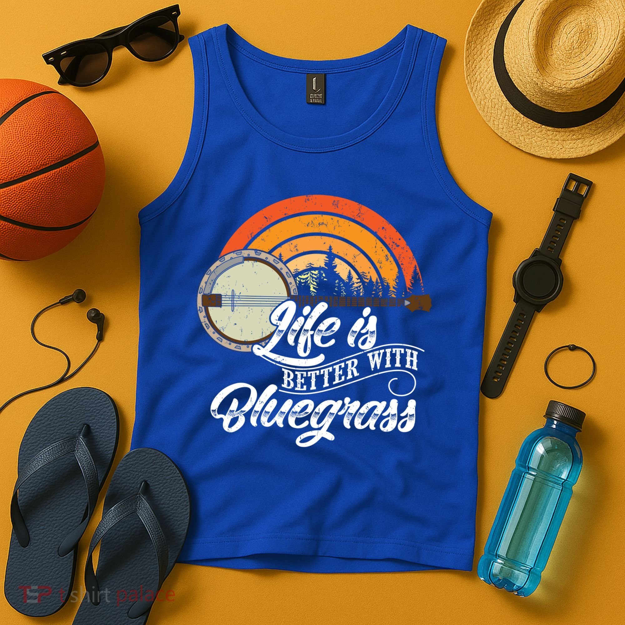 Cute Life Is Better With Bluegrass Funny Music Lover Gift Tank Top