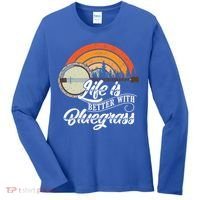 Cute Life Is Better With Bluegrass Funny Music Lover Gift Women's Long Sleeve Shirt thumb 0