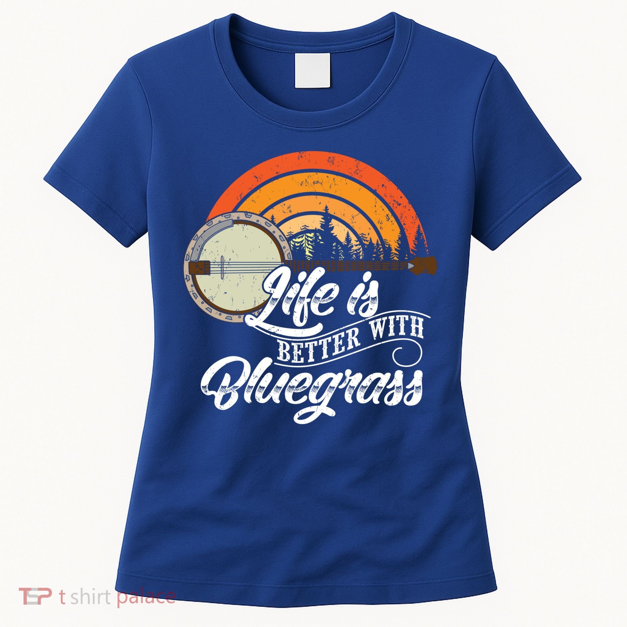 Cute Life Is Better With Bluegrass Funny Music Lover Gift Women's T-Shirt