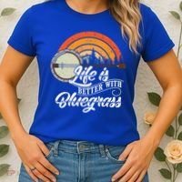 Cute Life Is Better With Bluegrass Funny Music Lover Gift Women's T-Shirt thumb 2