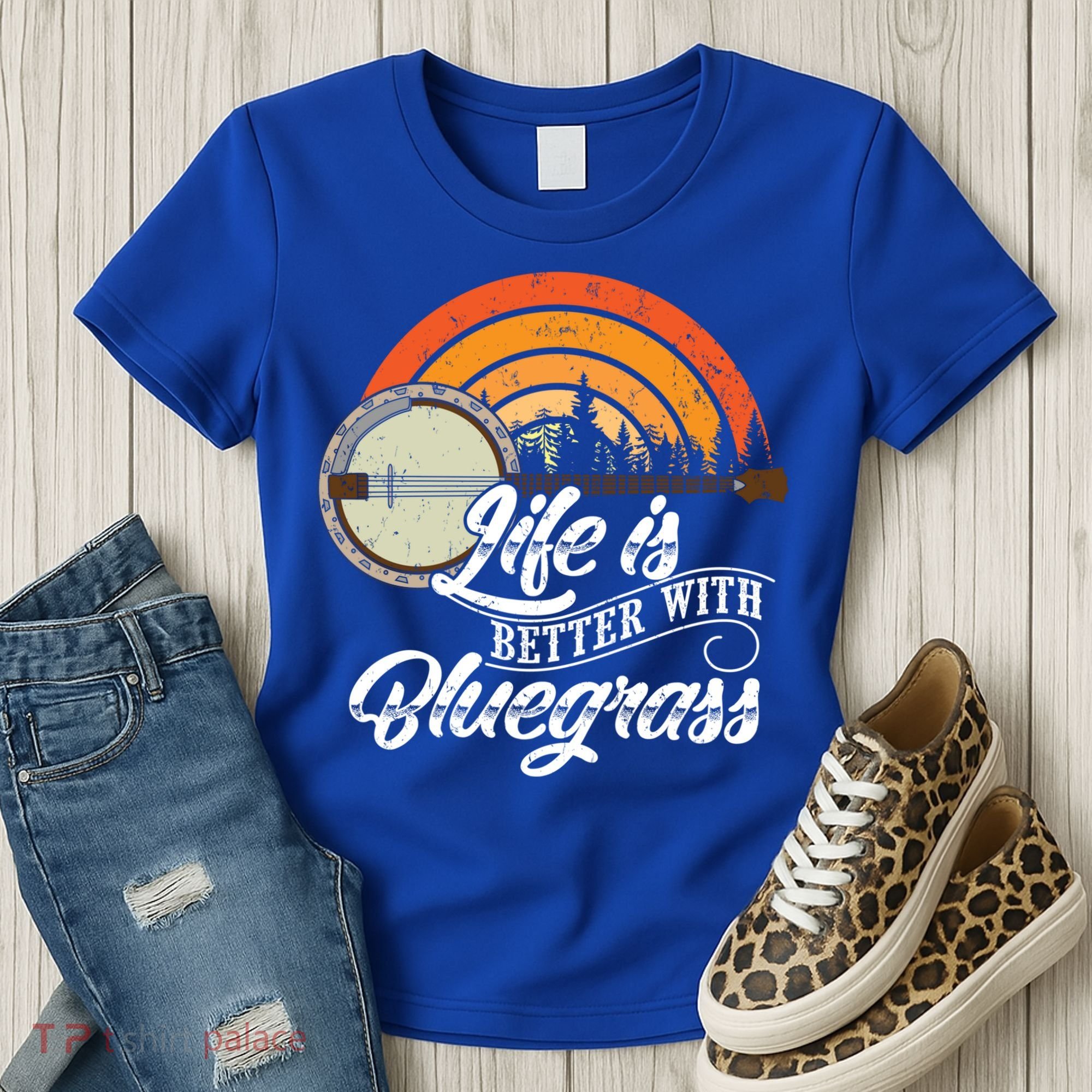 Cute Life Is Better With Bluegrass Funny Music Lover Gift Women's T-Shirt
