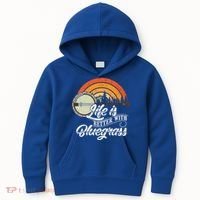 Cute Life Is Better With Bluegrass Funny Music Lover Gift Kids Hoodie thumb 0