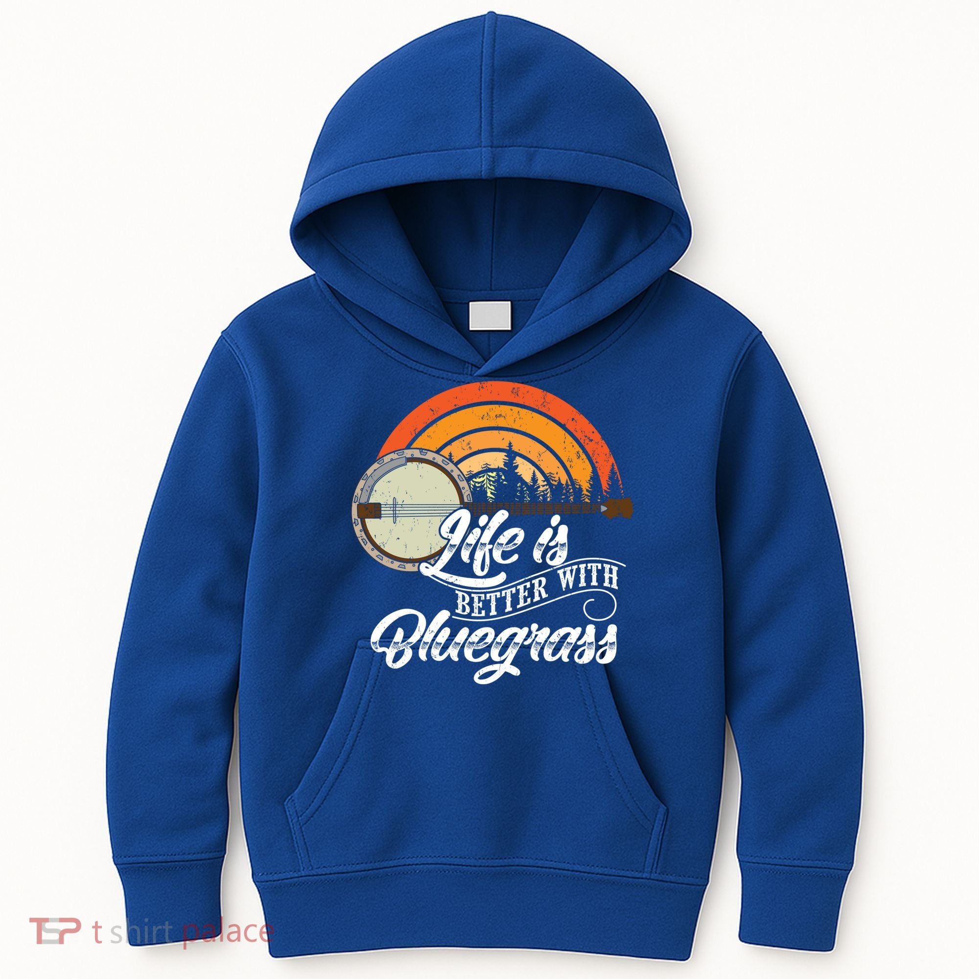Cute Life Is Better With Bluegrass Funny Music Lover Gift Kids Hoodie