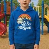 Cute Life Is Better With Bluegrass Funny Music Lover Gift Kids Hoodie thumb 2
