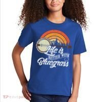 Cute Life Is Better With Bluegrass Funny Music Lover Gift Kids T-Shirt thumb 2