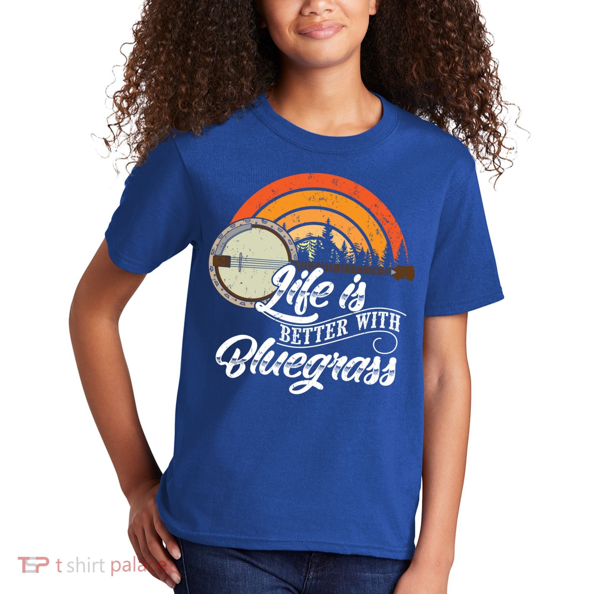 Cute Life Is Better With Bluegrass Funny Music Lover Gift Kids T-Shirt