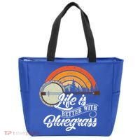 Cute Life Is Better With Bluegrass Funny Music Lover Gift Tote Bag thumb 0