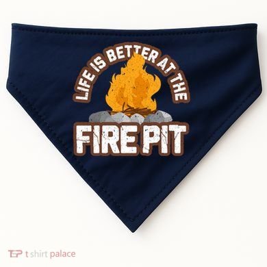 Campfire Life Is Better At The Firepit Camping Campsite Fire USA-Made Doggie Bandana
