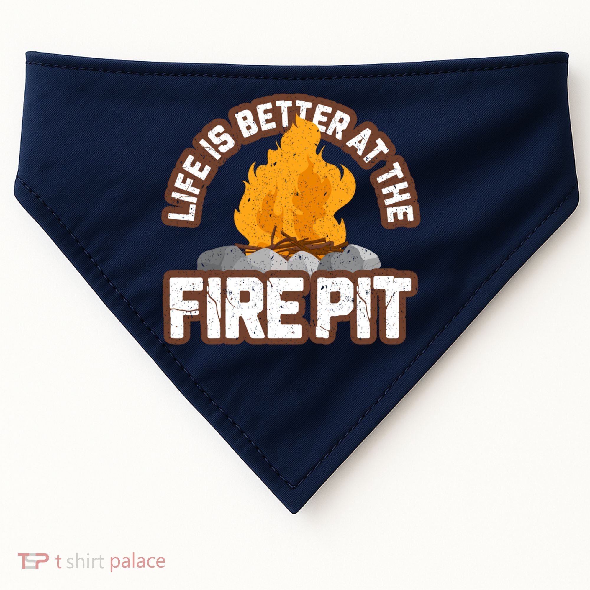 Campfire Life Is Better At The Firepit Camping Campsite Fire USA-Made Doggie Bandana